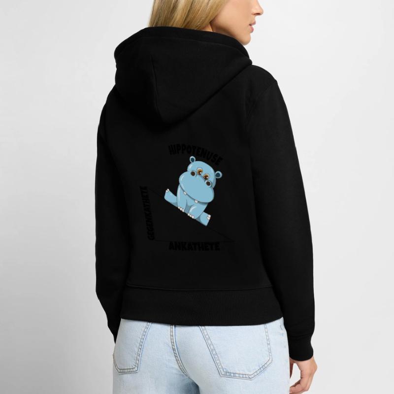 Math Hippotenuse Angular Function Hypotenuse Hippo Women's Premium Organic Zip Hoodie