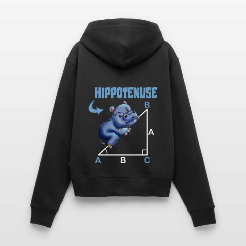 Math Hippotenuse Angular Function Hypotenuse Hippo Women's Premium Organic Zip Hoodie