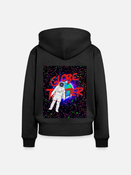 Astronaut - Globetrotter - Frauen Premium Bio Zip Hoodie - Schwarz