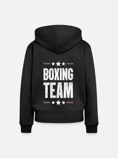 Boxing Team - Frauen Premium Bio Zip Hoodie - Schwarz