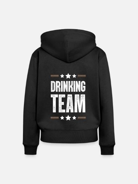 Drinking Team - Frauen Premium Bio Zip Hoodie - Schwarz