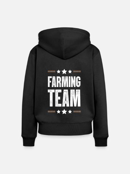 Farming Team - Frauen Premium Bio Zip Hoodie - Schwarz