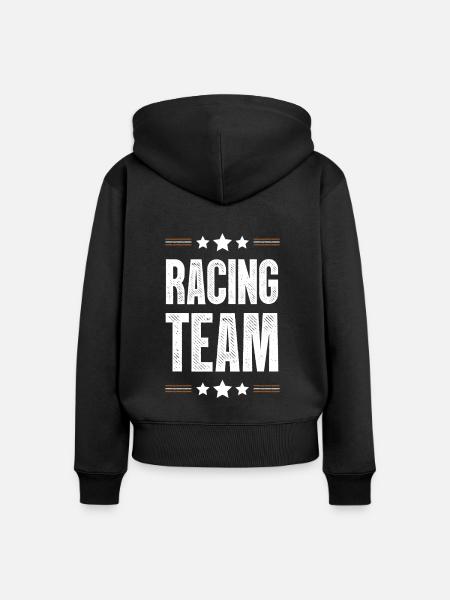 Racing Team - Frauen Premium Bio Zip Hoodie - Schwarz