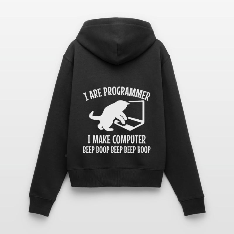 Programmierer Katze Geschenk Programmieren Mitze Frauen Premium Bio Zip Hoodie