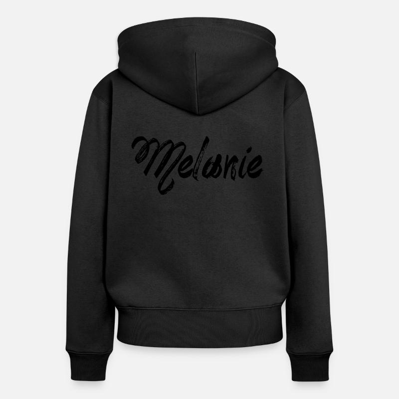 Mélanie - Sweat à capuche zippé Premium bio Femme - noir