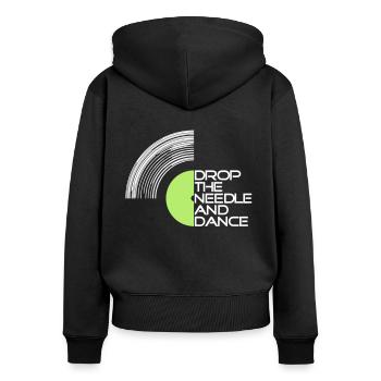 Vinyl - Women's Premium Organic Zip Hoodie - black - Back - Julia (174cm)