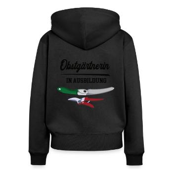 Obstgärtnerin in Ausbildung Obstgärtnerausbildung - Frauen Premium Bio Zip Hoodie - Schwarz - Hinten - Julia (174cm)