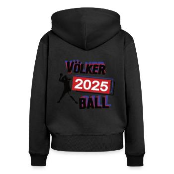 Völkerball Spielerin Team Turnier Mannschaft 2025 - Frauen Premium Bio Zip Hoodie - Schwarz - Hinten - Julia (174cm)