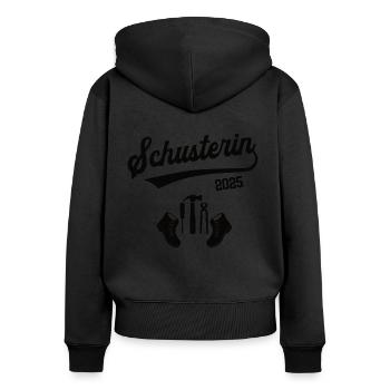 Schusterin 2025 Beruf Schuhmacherin Ausbildung 25 - Frauen Premium Bio Zip Hoodie - Schwarz - Hinten - Julia (174cm)