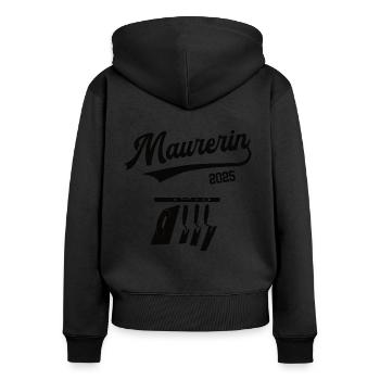 Maurerin 2025 Beruf Maurer Maurerei Kollegin - Frauen Premium Bio Zip Hoodie - Schwarz - Hinten - Julia (174cm)