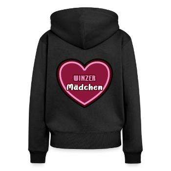 Winzerin Winzer Mädchen Kind Azubine Azubi - Frauen Premium Bio Zip Hoodie - Schwarz - Hinten - Julia (174cm)
