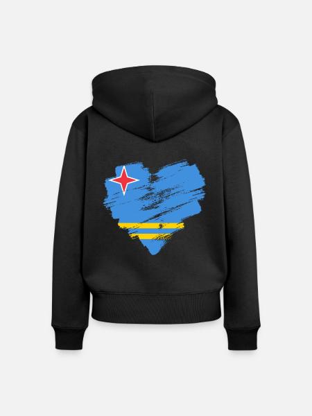 Aruba - Frauen Premium Bio Zip Hoodie - Schwarz