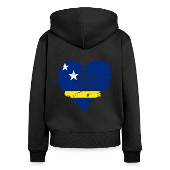 Curaçao - Women's Premium Organic Zip Hoodie - black - Back - Julia (174cm)
