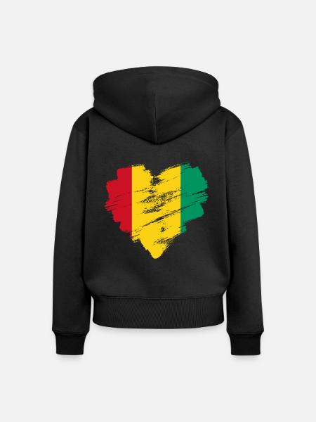 Guinea - Frauen Premium Bio Zip Hoodie - Schwarz