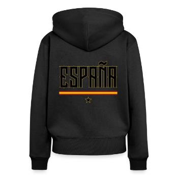 ESPANA SPANIEN FLAGGE FUSSBALL - Sweat à capuche zippé Premium bio Femme - noir - Dos - Julia (174cm)