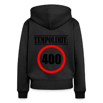 Tempolimit Autobahn Grüne Habeck Freiheit Verbot - Frauen Premium Bio Zip Hoodie - Schwarz - Hinten - Julia (174cm)