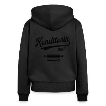 Konditorin 2025 Beruf Konditor Konditorei Bäckerin - Frauen Premium Bio Zip Hoodie - Schwarz - Hinten - Julia (174cm)
