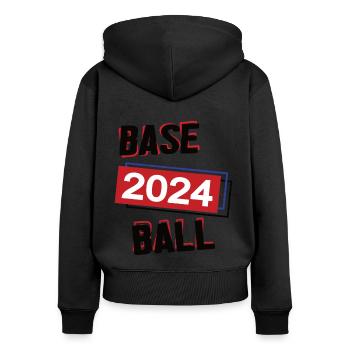 Baseball Spielerin Team Turnier Mannschaft 2024 - Frauen Premium Bio Zip Hoodie - Schwarz - Hinten - Julia (174cm)