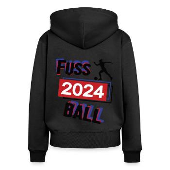 Fussball Spielerin Team Turnier Mannschaft 2024 - Frauen Premium Bio Zip Hoodie - Schwarz - Hinten - Julia (174cm)