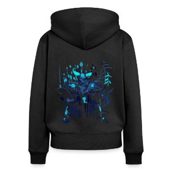 Abstract - Women's Premium Organic Zip Hoodie - black - Back - Julia (174cm)