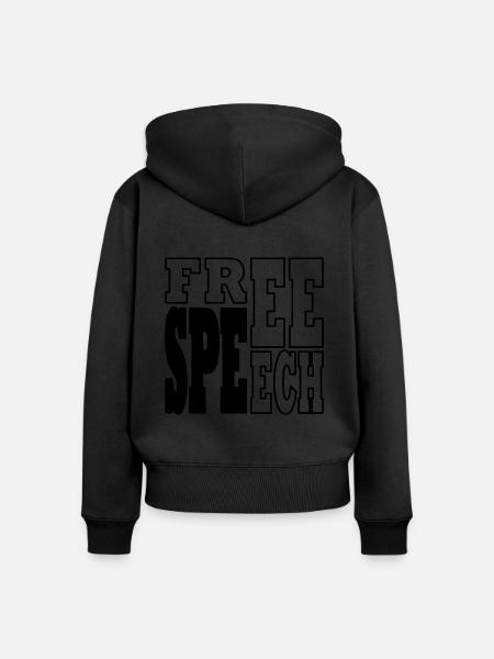 Free Speech black - Frauen Premium Bio Zip Hoodie - 