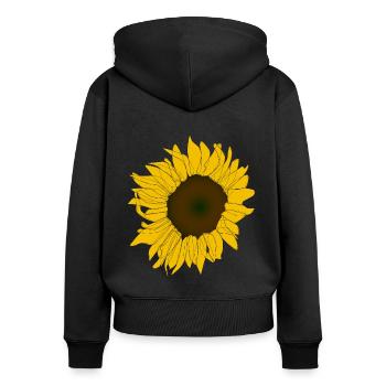 Strahlende Sonnenblume - Frauen Premium Bio Zip Hoodie - Schwarz - Hinten - Julia (174cm)