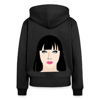 Cadeau de poupée manga - Sweat à capuche zippé Premium bio Femme - noir - Dos - Julia (174cm)