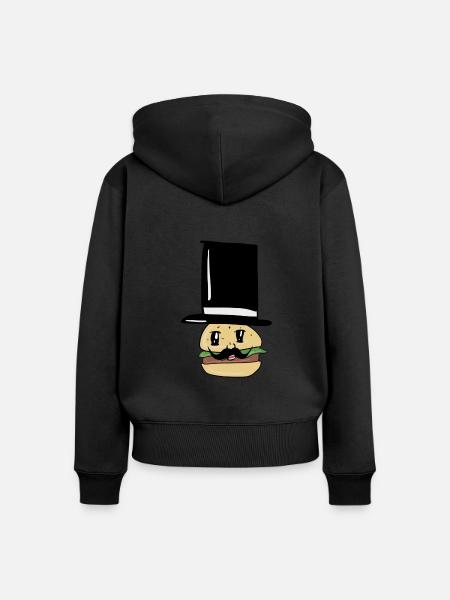Burger Bürger - Frauen Premium Bio Zip Hoodie - Schwarz