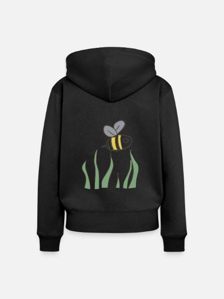biene umwelt - Frauen Premium Bio Zip Hoodie - Schwarz