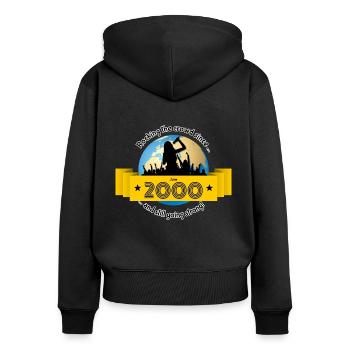 25. Anniversaire Qui fait vibrer la foule depuis 06/2000 - Sweat à capuche zippé Premium bio Femme - noir - Dos - Julia (174cm)