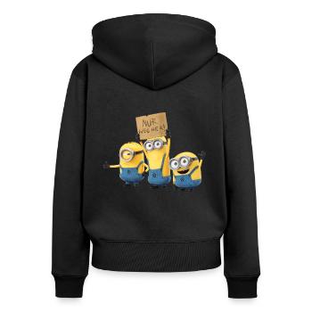 Minions Joyeux Minions Nur Weg Hier - Sweat à capuche zippé Premium bio Femme - noir - Dos - Julia (174cm)