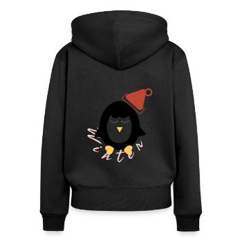 Penguin in winter - Women's Premium Organic Zip Hoodie - black - Back - Julia (174cm)