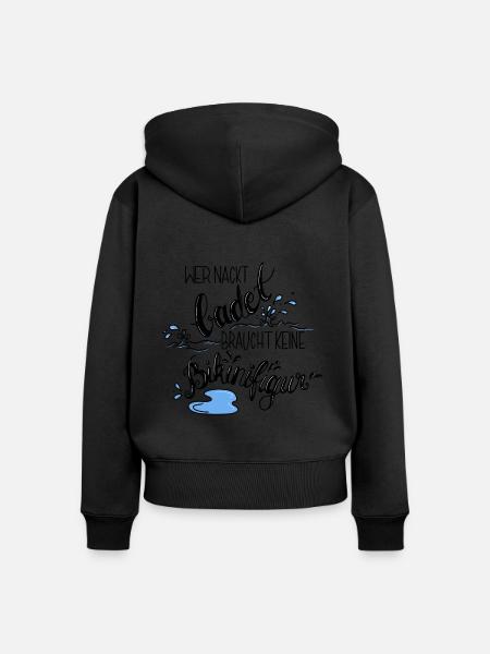 Wer nackt badet - Frauen Premium Bio Zip Hoodie - 