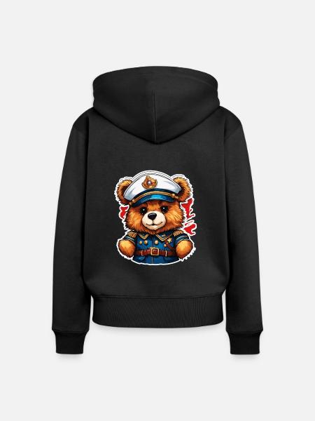 Teddybär / Kuscheltier / Stofftier / Geschenkidee - Frauen Premium Bio Zip Hoodie - Schwarz