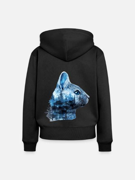 Chinchilla - Frauen Premium Bio Zip Hoodie - Schwarz
