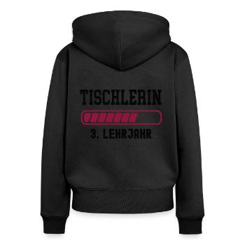 Ausbildung Tischlerin 3. Lehrjahr Tischler Lehre - Frauen Premium Bio Zip Hoodie - Schwarz - Hinten - Julia (174cm)