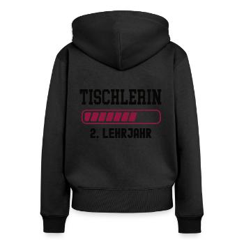 Ausbildung Tischlerin 2. Lehrjahr Tischler Lehre - Frauen Premium Bio Zip Hoodie - Schwarz - Hinten - Julia (174cm)