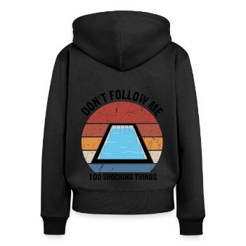 Pool Guy Design für Poolboy und Poolreiniger - Frauen Premium Bio Zip Hoodie - Schwarz - Hinten - Julia (174cm)
