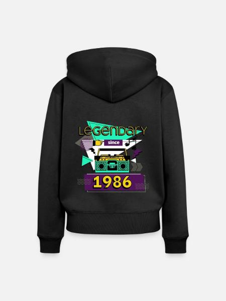 legendary since 1986 - Frauen Premium Bio Zip Hoodie - Schwarz