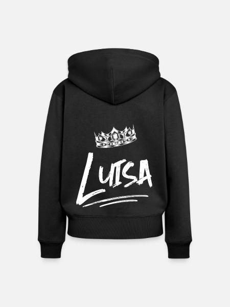 Luisa - Frauen Premium Bio Zip Hoodie - Schwarz