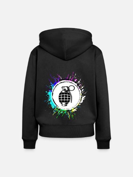 Granate waffe icon - Frauen Premium Bio Zip Hoodie - Schwarz