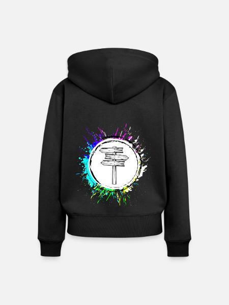 Wegweiser Reisen - Frauen Premium Bio Zip Hoodie - Schwarz