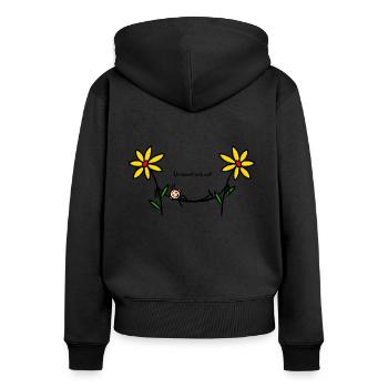 Hängematte Chillen - Du kannst mich mal - Frauen Premium Bio Zip Hoodie - Schwarz - Hinten - Julia (174cm)