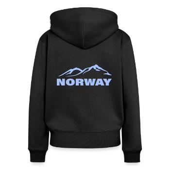 NORVÈGE - Sweat à capuche zippé Premium bio Femme - noir - Dos - Julia (174cm)