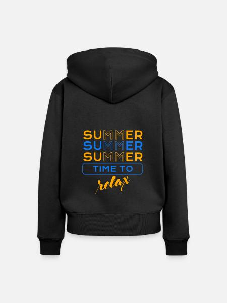 Summer Time to relax EV - Frauen Premium Bio Zip Hoodie - Schwarz