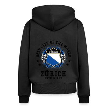 Zurich - Women's Premium Organic Zip Hoodie - black - Back - Julia (174cm)
