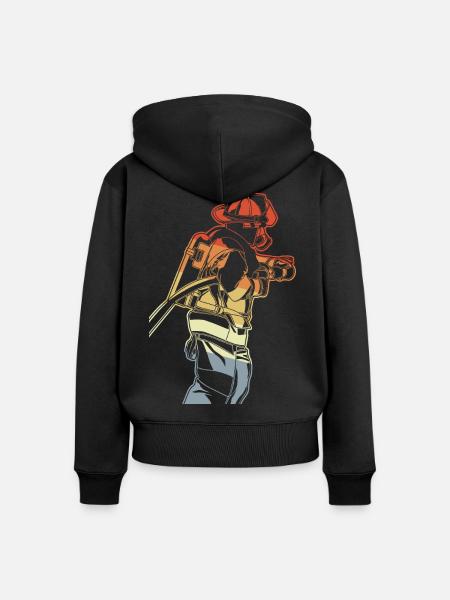 Feuerwehrmann - Frauen Premium Bio Zip Hoodie - Schwarz