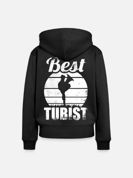 Bester Tubist - Frauen Premium Bio Zip Hoodie - Schwarz