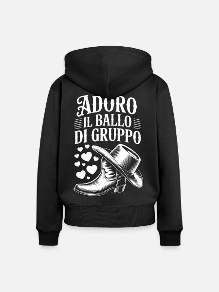 Ich liebe Gruppentanz - Frauen Premium Bio Zip Hoodie - Schwarz