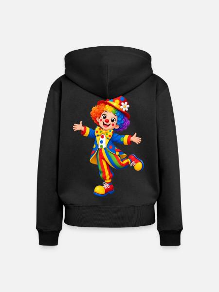 Karneval Bunt clown Kostüm Illustration - Frauen Premium Bio Zip Hoodie - Schwarz